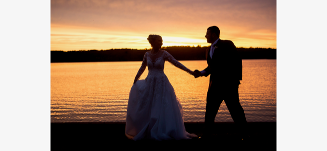 Bride adn Groom sunset photo pic 1